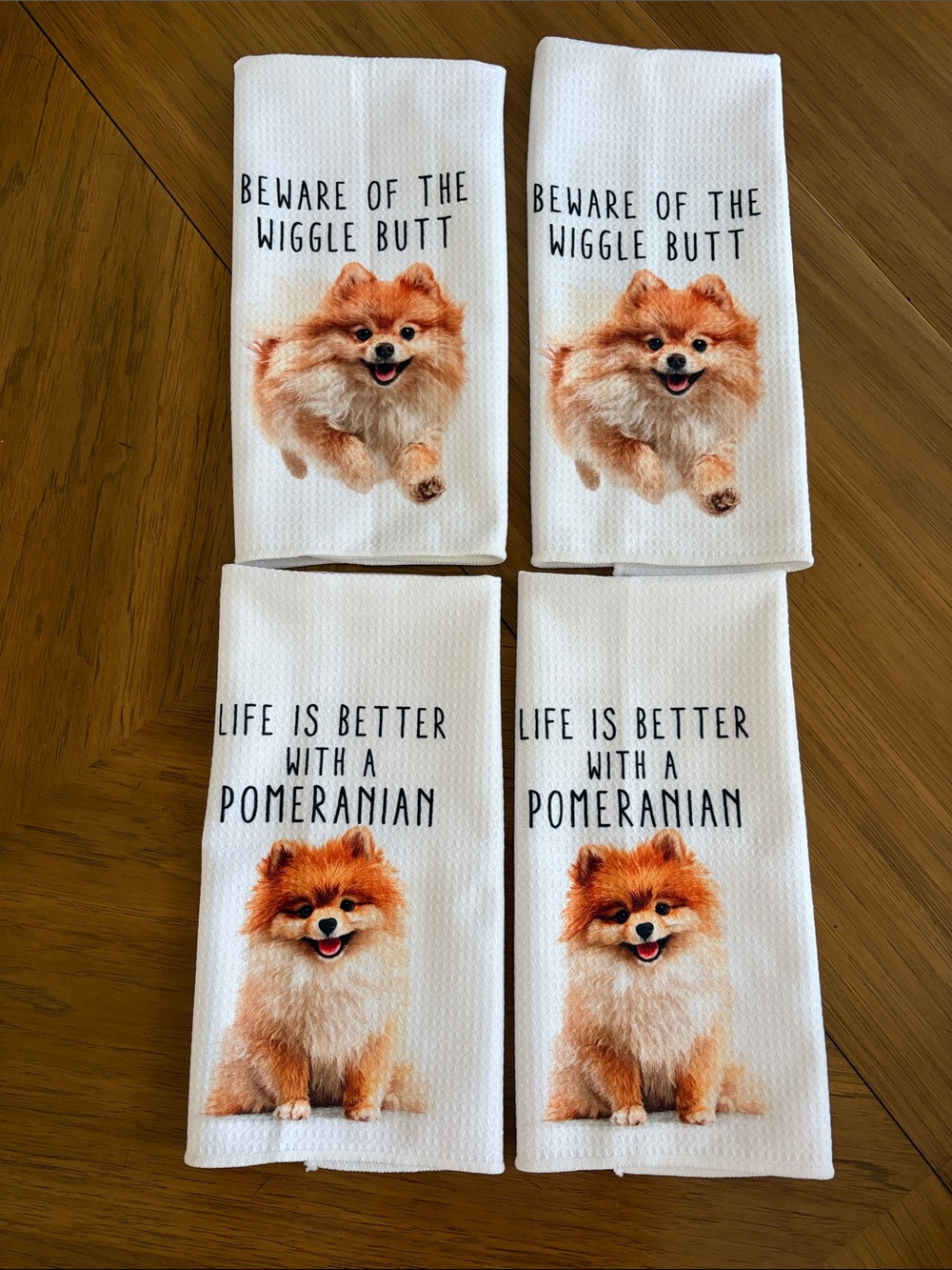 Pomeranian Kitchen Towels Set of 4. NWOT!